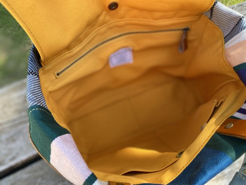 フランス製綿ST × ナイロン × 牛革 トート