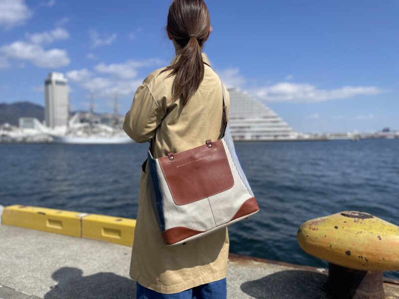 イタリアタンニンレザー×フランスコットン×リネン 4WAY