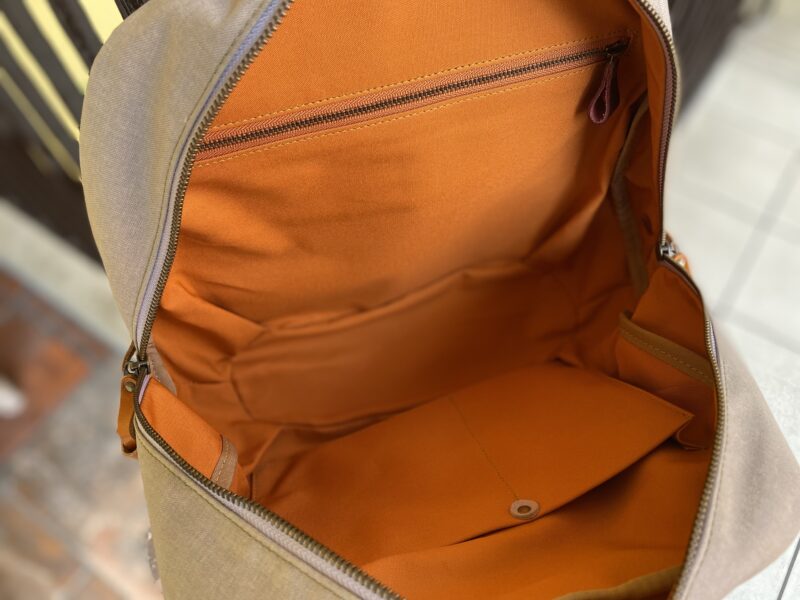 フランス製綿ストライプ × ナイロン × レザー リュック&トート