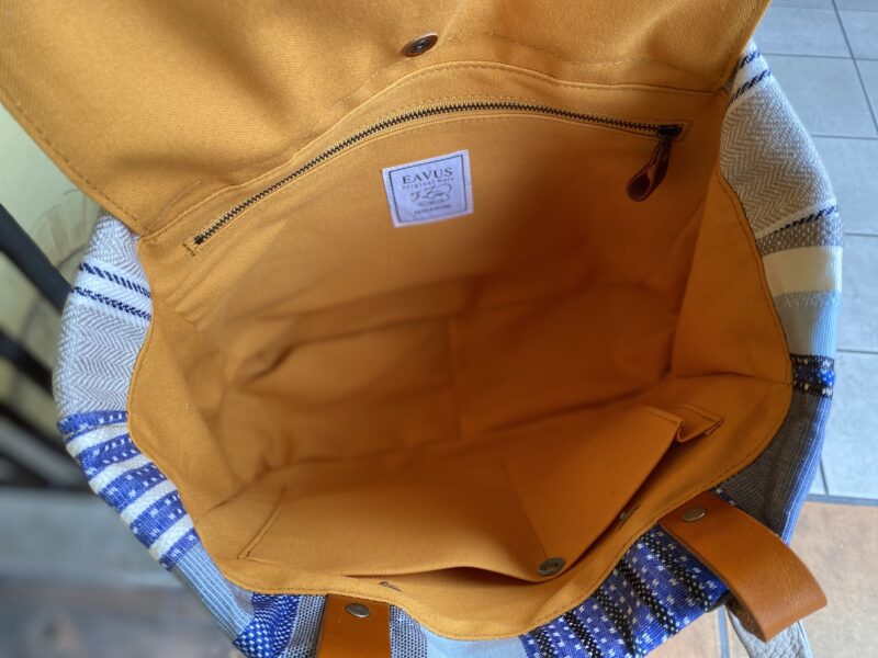 フランス製綿ST × ナイロン × 牛革 トート