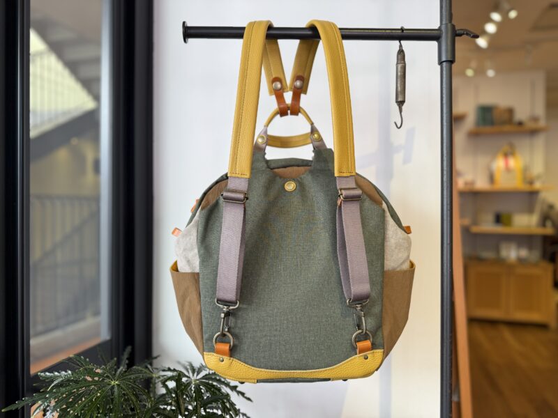 撥水ナイロン x イタリアコーティングレザー リュック＆トート