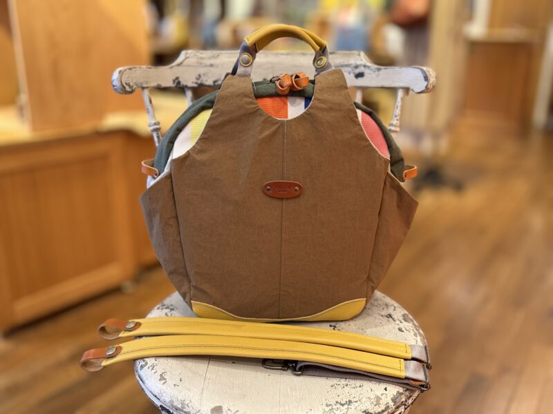 撥水ナイロン x イタリアコーティングレザー リュック＆トート