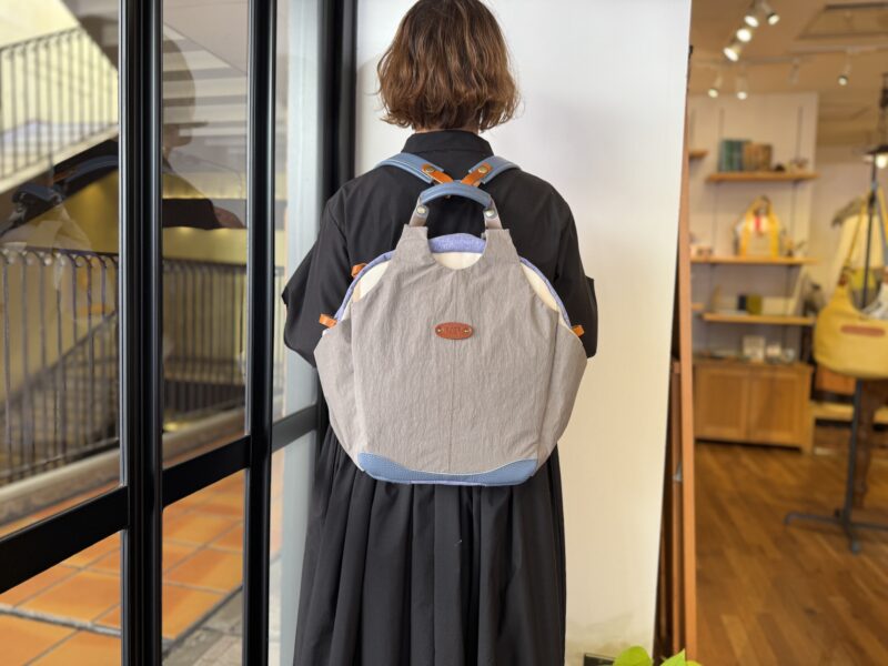 撥水ナイロン x イタリアコーティングレザー リュック＆トート