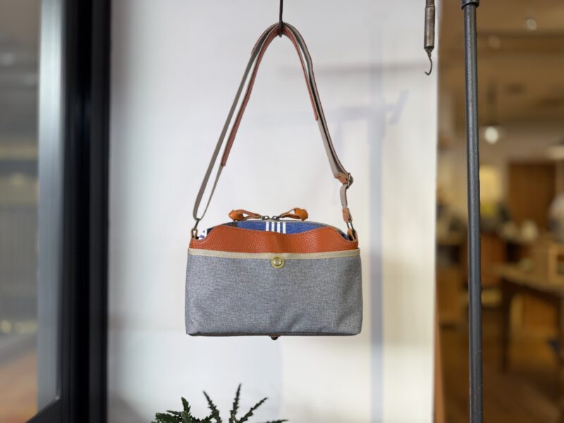 イタリアレザー × フランスコットン ミニショルダー