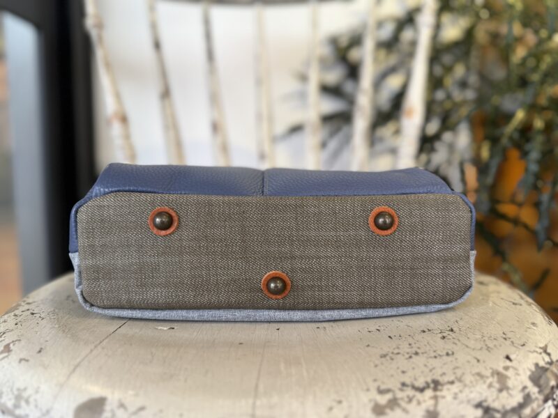 イタリアレザー × フランスコットン ミニショルダー