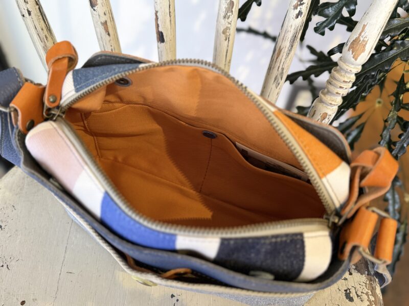 イタリアレザー × フランスコットン ミニショルダー