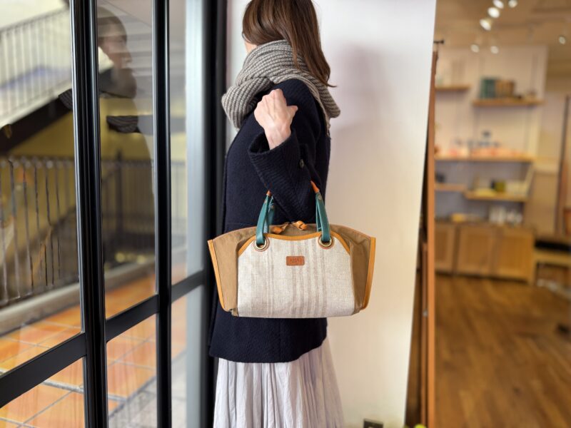 イタリアコーティングレザー x 撥水ナイロン Wフェイストート