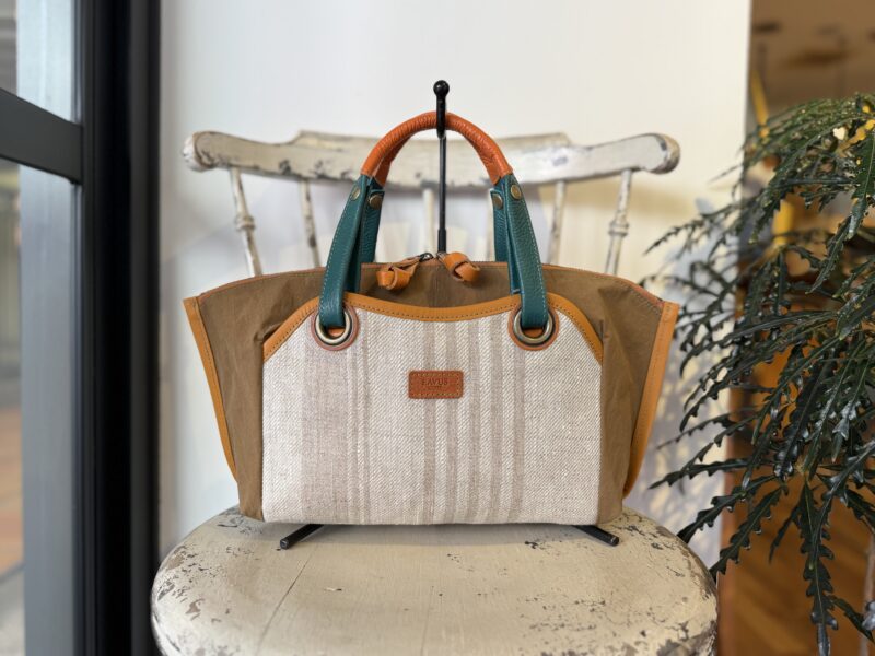 イタリアコーティングレザー x 撥水ナイロン Wフェイストート