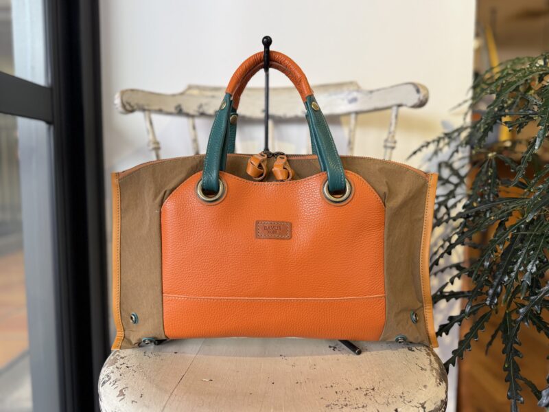 イタリアコーティングレザー x 撥水ナイロン Wフェイストート