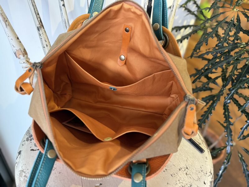 イタリアコーティングレザー x 撥水ナイロン Wフェイストート