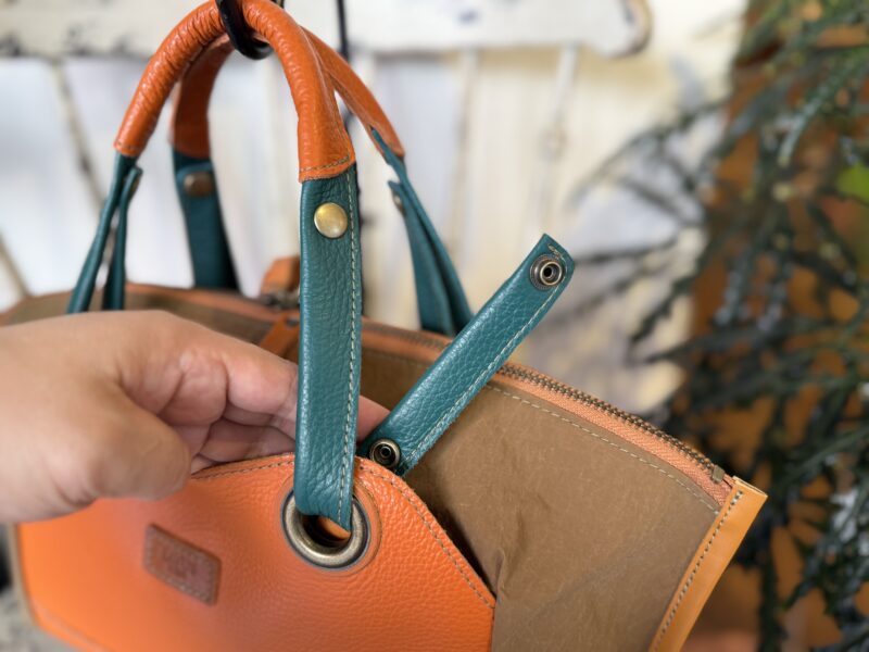 イタリアコーティングレザー x 撥水ナイロン Wフェイストート