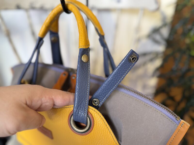 イタリアコーティングレザー x 撥水ナイロン Wフェイストート