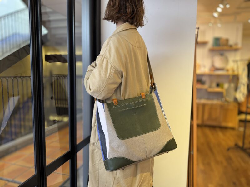 イタリアタンニンレザー×フランスコットン×リネン 4WAY