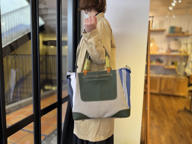 イタリアタンニンレザー×フランスコットン×リネン 4WAY