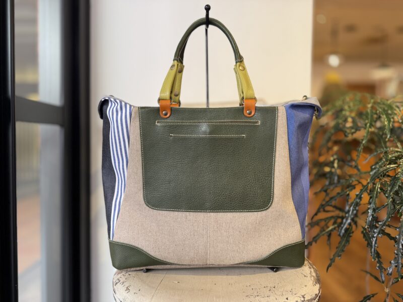 イタリアタンニンレザー×フランスコットン×リネン 4WAY