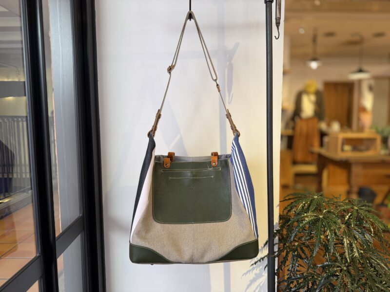 イタリアタンニンレザー×フランスコットン×リネン 4WAY