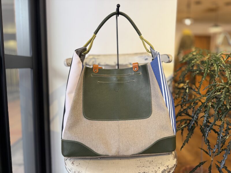 イタリアタンニンレザー×フランスコットン×リネン 4WAY