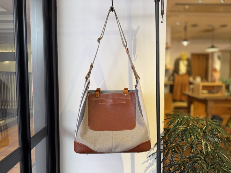 イタリアタンニンレザー×フランスコットン×リネン 4WAY