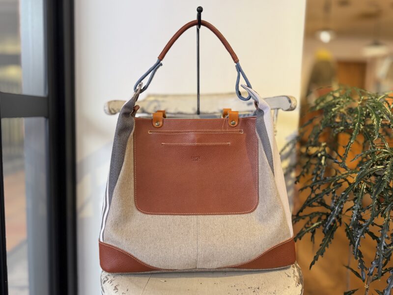 イタリアタンニンレザー×フランスコットン×リネン 4WAY