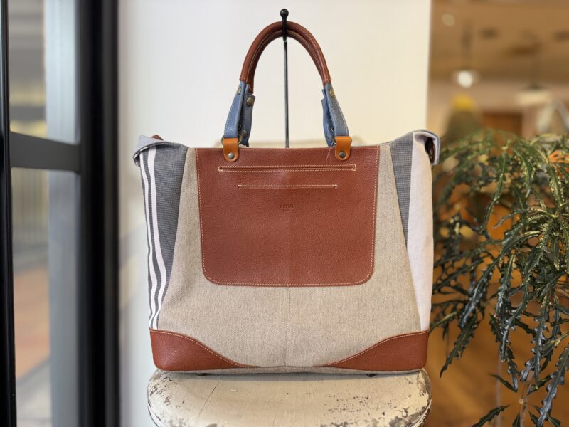 イタリアタンニンレザー×フランスコットン×リネン 4WAY