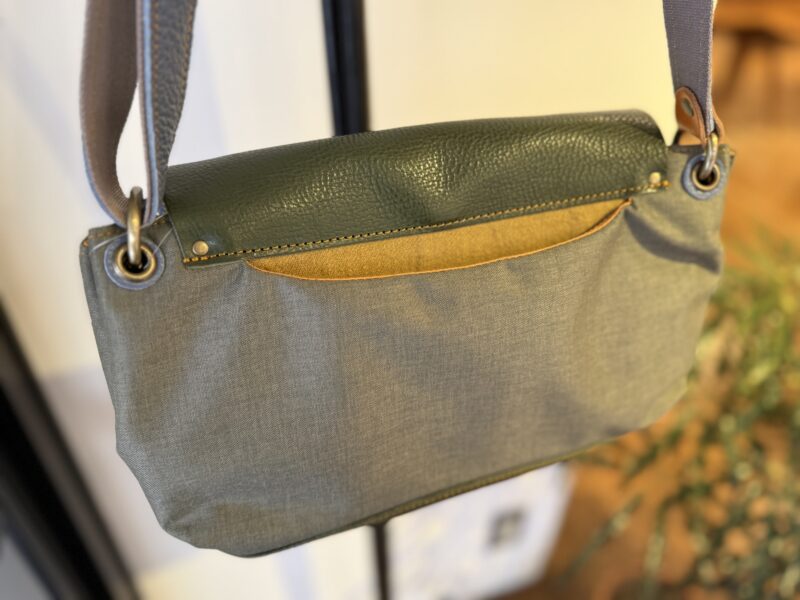 イタリアタンニンレザー x フランスコットン ショルダー