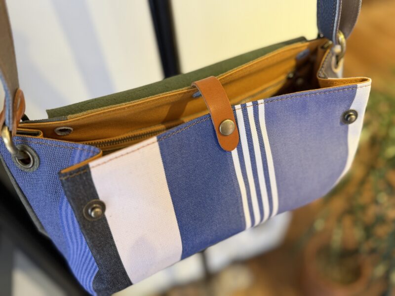 イタリアタンニンレザー x フランスコットン ショルダー