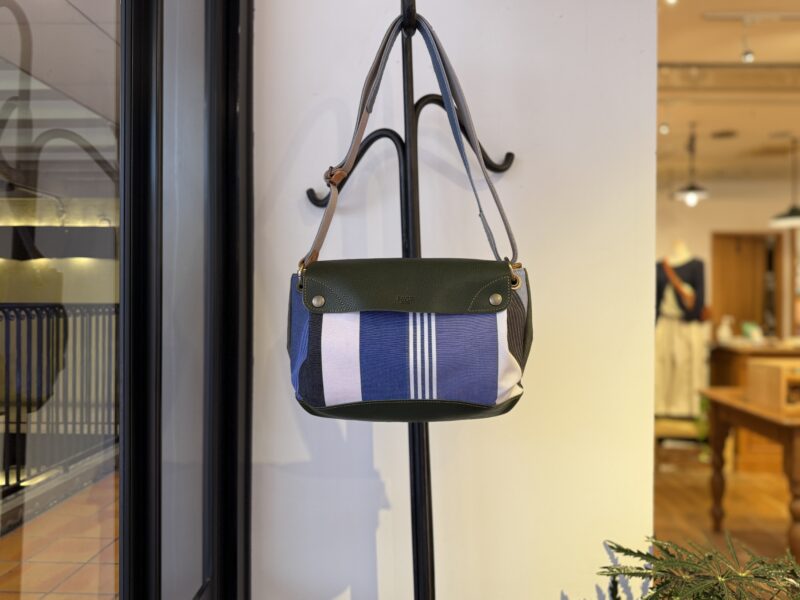 イタリアタンニンレザー x フランスコットン ショルダー