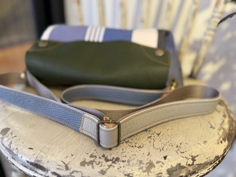 イタリアタンニンレザー x フランスコットン ショルダー