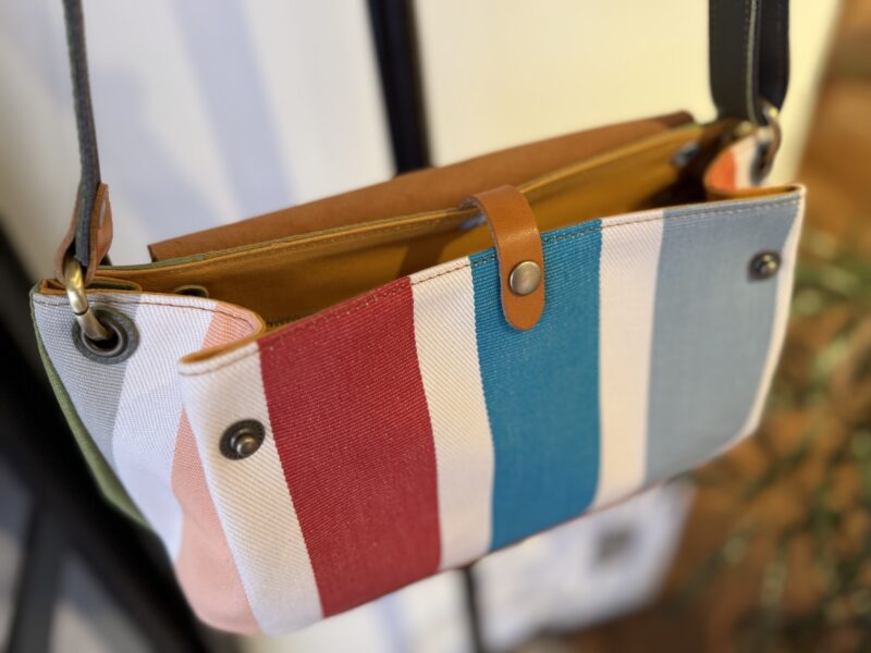 イタリアタンニンレザー x フランスコットン ショルダー