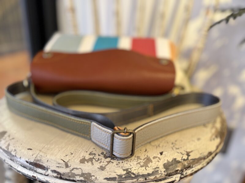 イタリアタンニンレザー x フランスコットン ショルダー