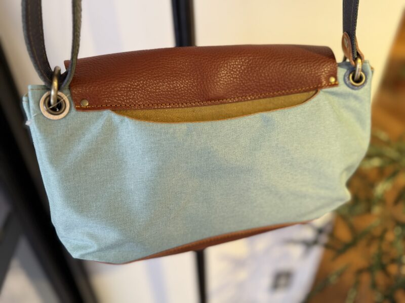 イタリアタンニンレザー x フランスコットン ショルダー