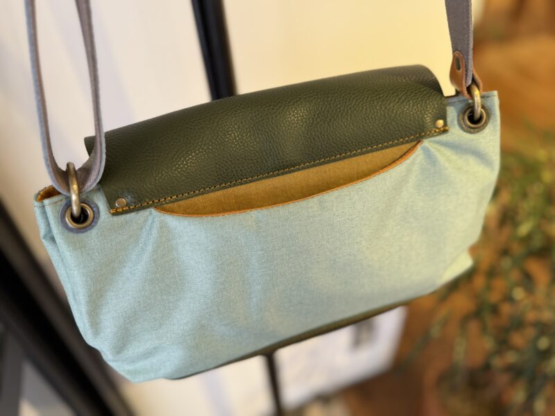 イタリアタンニンレザー x フランスコットン ショルダー