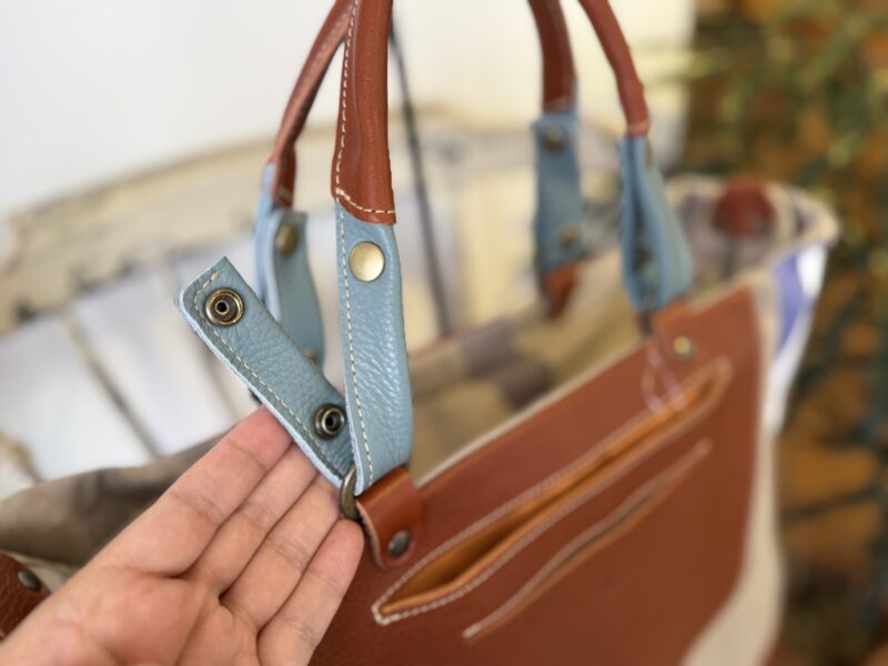 イタリアタンニンレザー×フランスコットン×リネン 4WAY