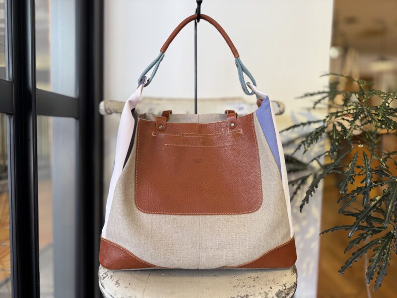 イタリアタンニンレザー×フランスコットン×リネン 4WAY