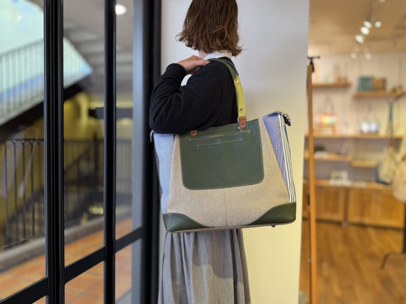 イタリアタンニンレザー×フランスコットン×リネン 4WAY