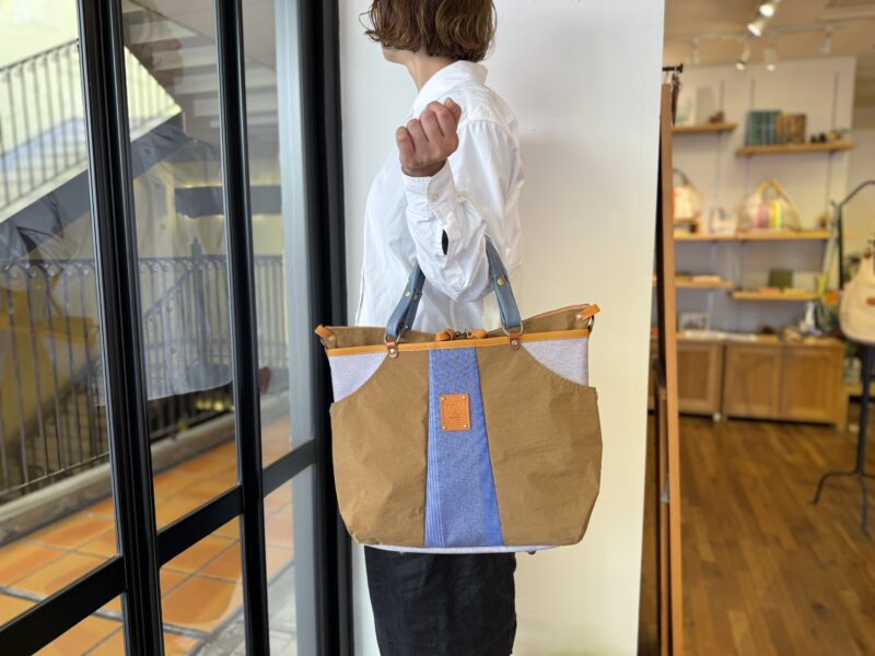 撥水ナイロン x フランスコットン ３WAY