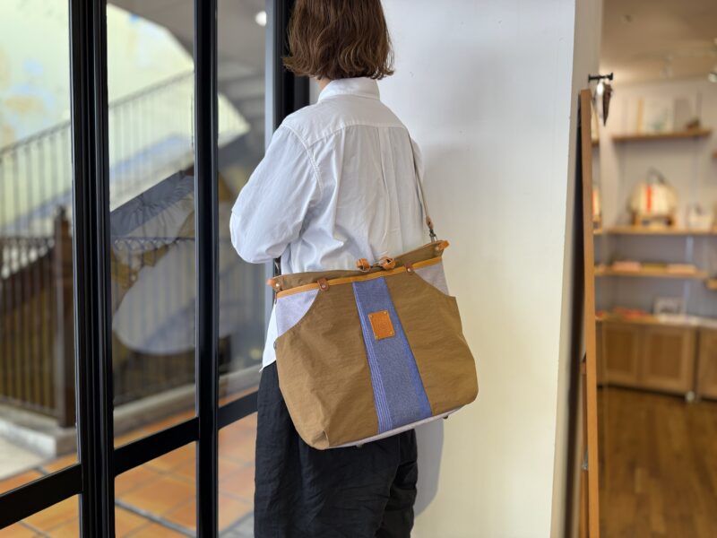 撥水ナイロン x フランスコットン ３WAY