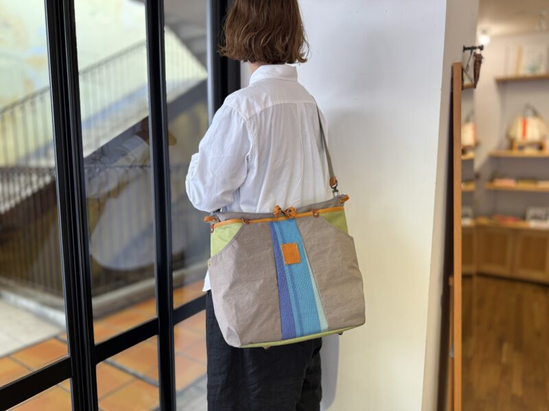 撥水ナイロン x フランスコットン ３WAY