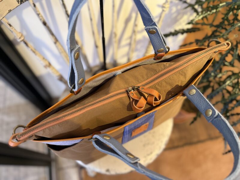 撥水ナイロン x フランスコットン ３WAY