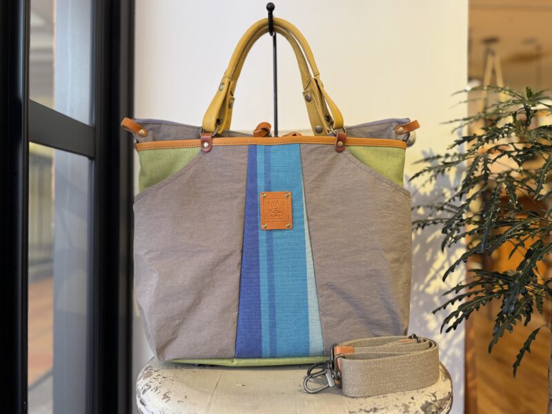 (Z) グレージュナイロン x マスタードレザー