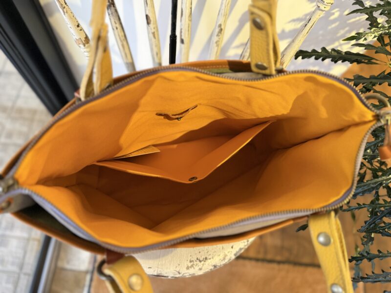 撥水ナイロン x フランスコットン ３WAY