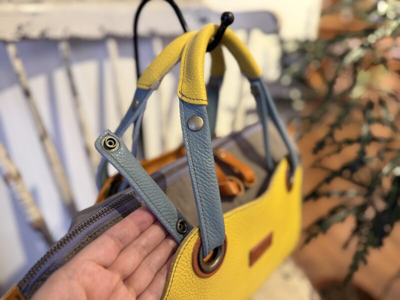 イタリアコーティングレザー x 撥水ナイロン Wフェイストート