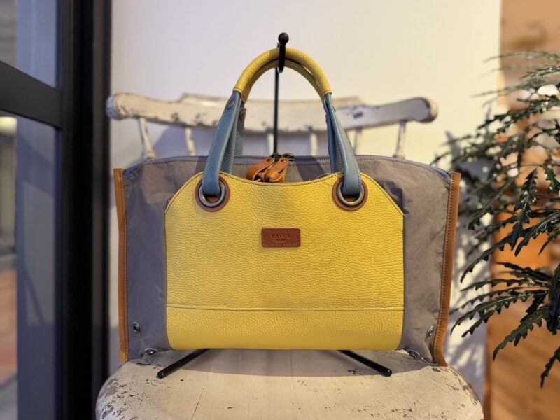 イタリアコーティングレザー x 撥水ナイロン Wフェイストート