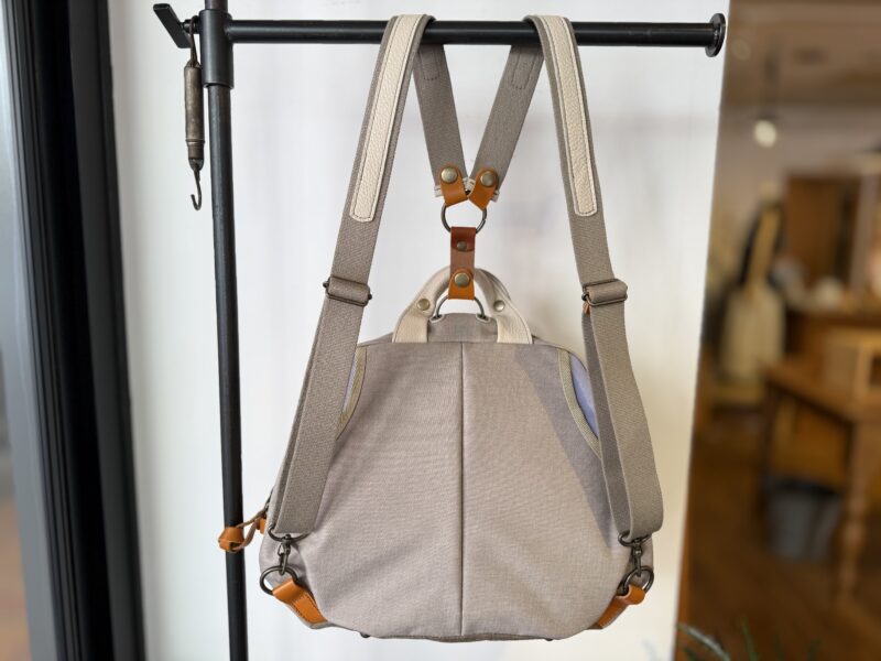 フランス綿ストライプ × ナイロン × レザー リュック&トート