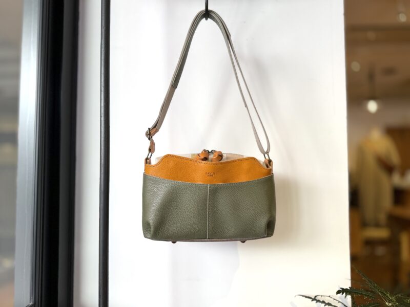 イタリアレザー × フランスコットン ミニショルダー