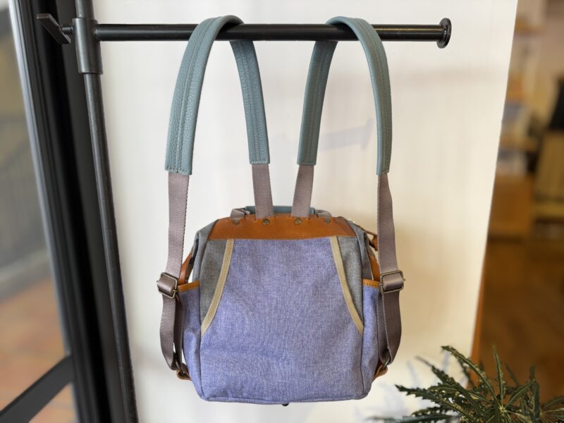 フランスコットンST x ナイロン x レザー ミニリュック