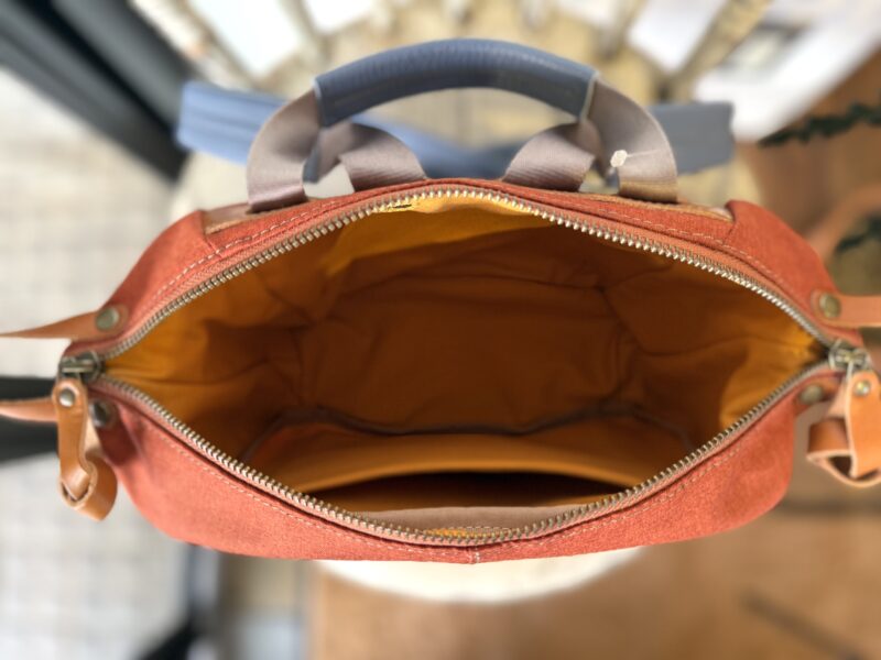 フランスコットンST x ナイロン x レザー ミニリュック