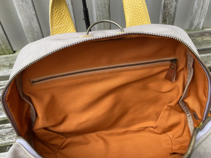 フランス製綿ストライプ × ナイロン × レザー リュック&トート