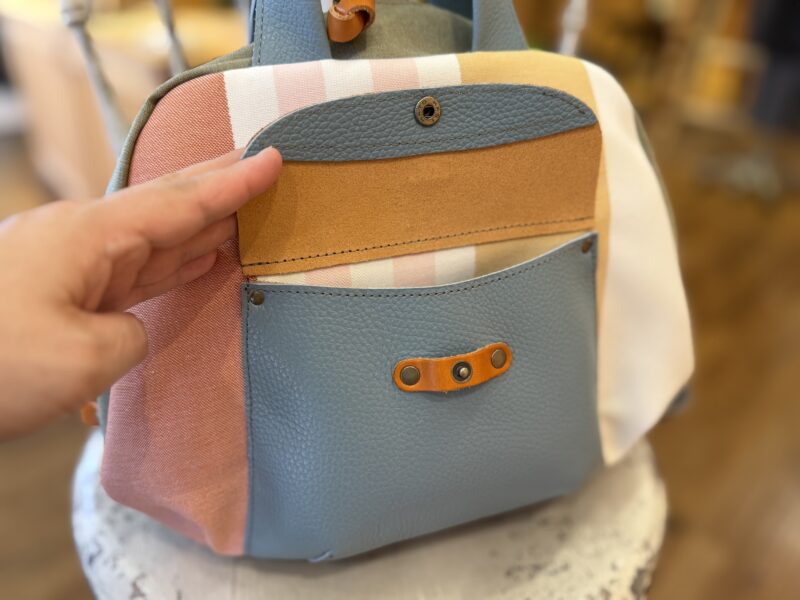 リトアニアリネン × ナイロン × レザー リュック&トート