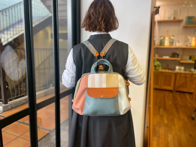 リトアニアリネン × ナイロン × レザー リュック&トート